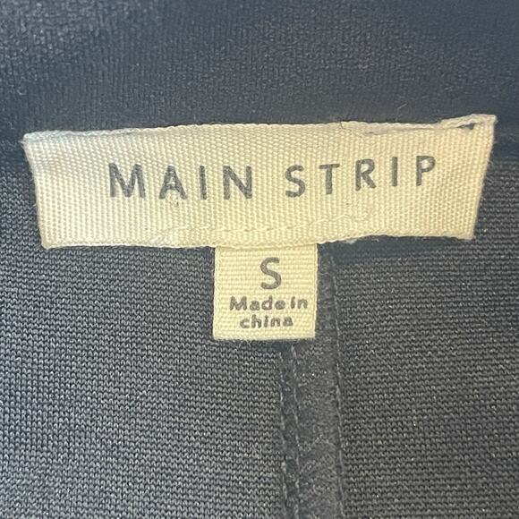 Main Strip Black Zip-Front Belted Dress Moto/Military Fit & Flare Size S - Picture 8 of 14